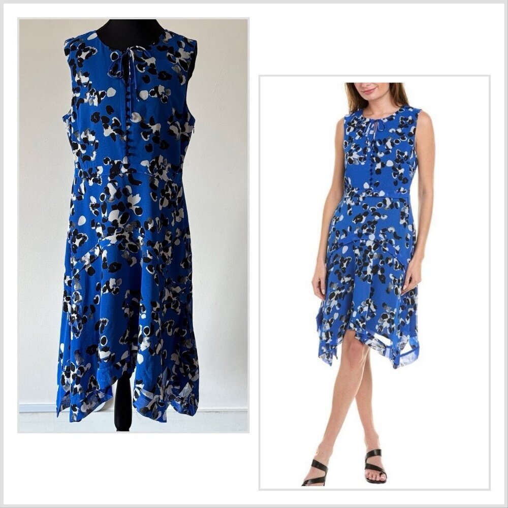 Cabi Floral Dress Medium‎ Blue Bloomcore Feminine Office Professional